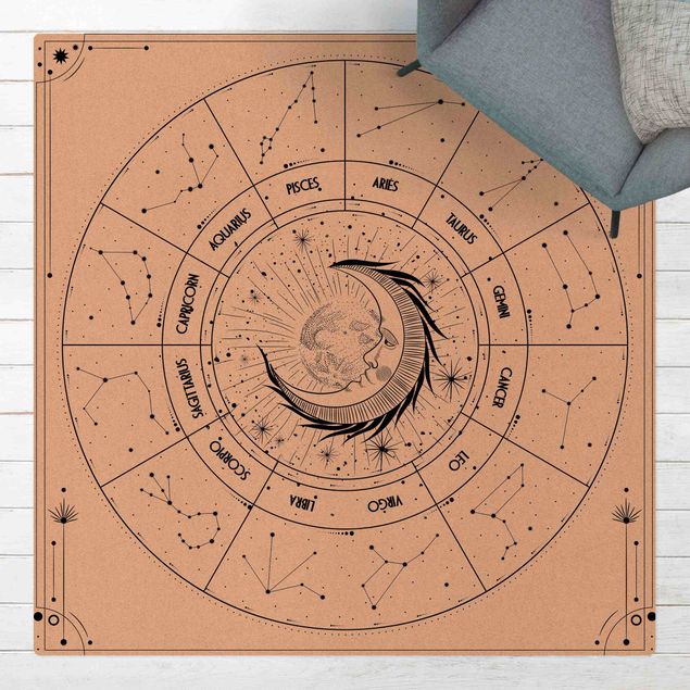 Tappeti moderni Astrologia Luna e segni zodiacali