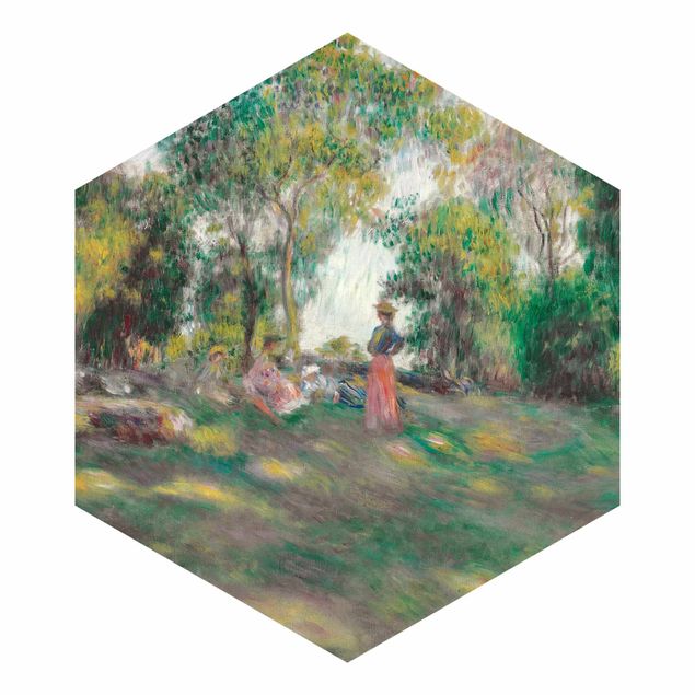 Carta da parati esagonale adesiva con disegni - Auguste Renoir - Paesaggio con figure