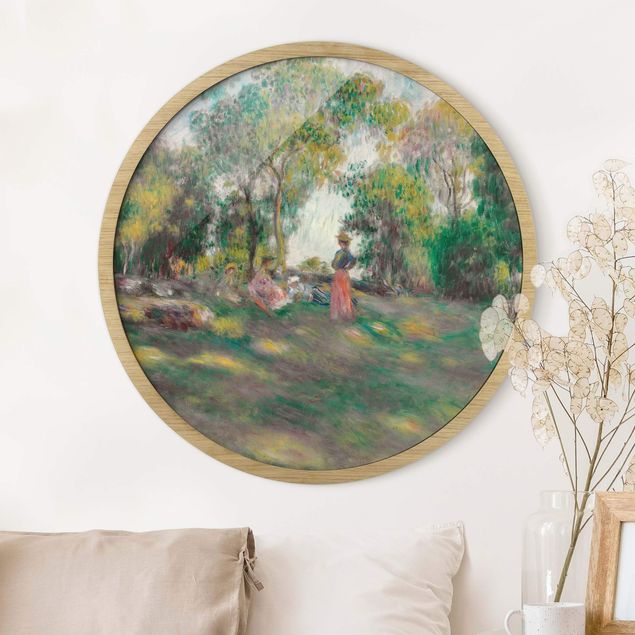 Poster con cornice rotonda Auguste Renoir - Paesaggio con figure