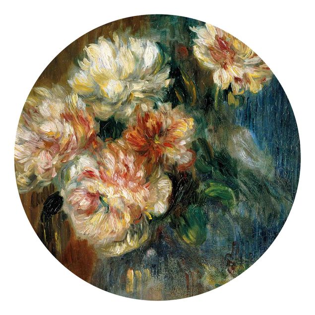 Carta da parati rotonda autoadesiva - Auguste Renoir - Peonie Vaso