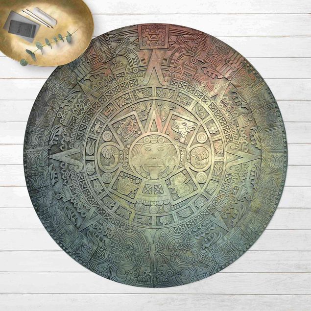 Tappeti da esterno Ornamenti aztechi in cerchio
