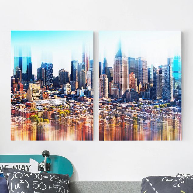 Riproduzione quadri su tela Skyline di Manhattan tratto urbano