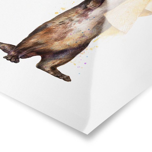 Poster - Illustrazione Lontra con il tovagliolo bianco Pittura - Verticale 4:3