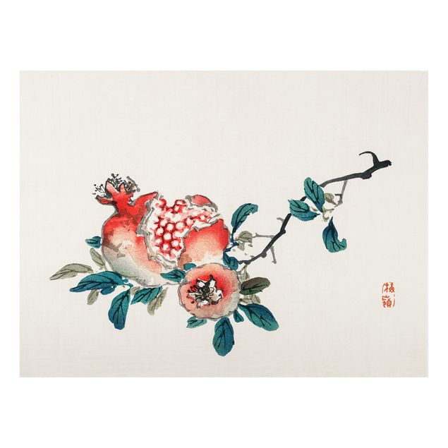 Paraschizzi in vetro - Asian Vintage Drawing Pomegranate