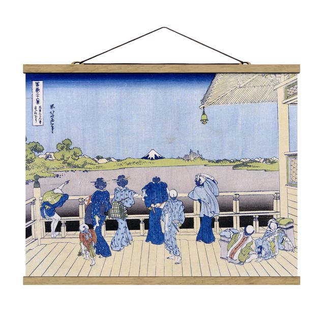 Foto su tessuto da parete con bastone - Katsushika Hokusai - La Sala Sazai - Orizzontale 3:4