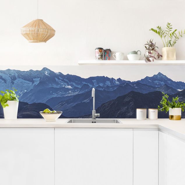 Rivestimenti cucina di plastica Vista panoramica delle montagne blu