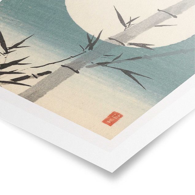 Poster - Giapponese Disegno Bambù E Luna - Verticale 3:2