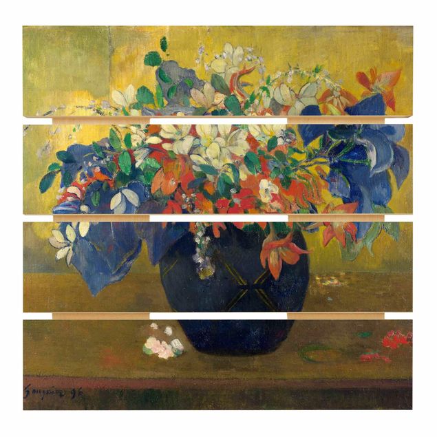Stampa su legno - Paul Gauguin - vaso con fiori - Quadrato 1:1