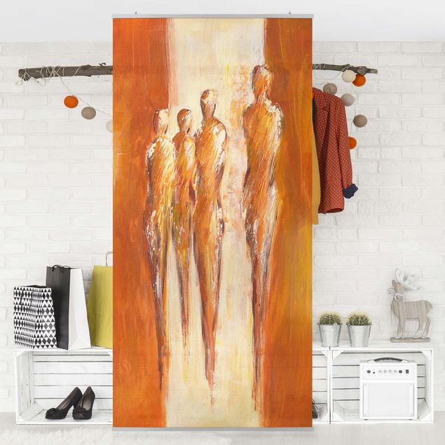 Abstrakte Kunst Quattro figure in arancione 02