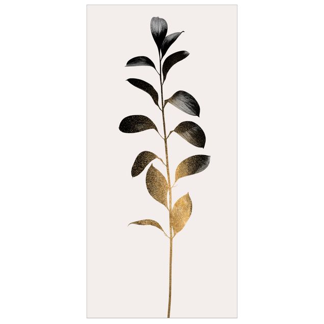 Tenda a pannello - Mondo vegetale grafico - Oro e grigio - 250x120cm
