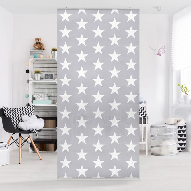Tenda a pannello White stars on grey background 250x120cm
