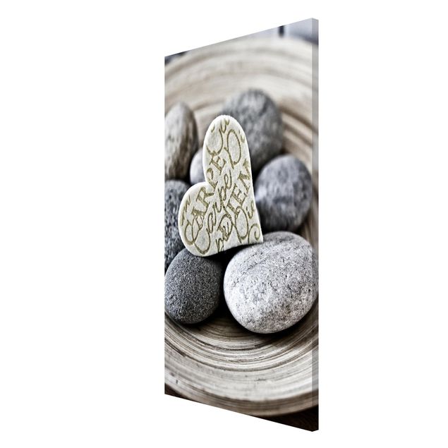 Lavagna magnetica - Carpe Diem di cuore con pietre - Formato verticale 4:3