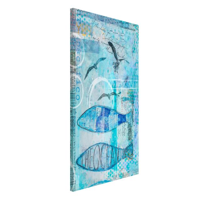 quadri con animali Collage colorato - Pesce blu