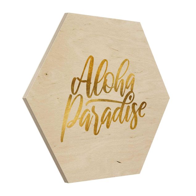 Esagono in legno - Gold - Aloha Paradise