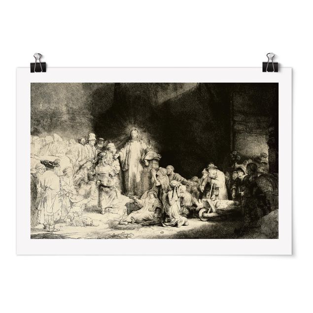 Poster - Rembrandt van Rijn - Cristo la guarigione dei malati - Orizzontale 2:3