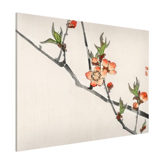 Lavagna magnetica per ufficio Disegno vintage asiatico ramo di ciliegio in fiore