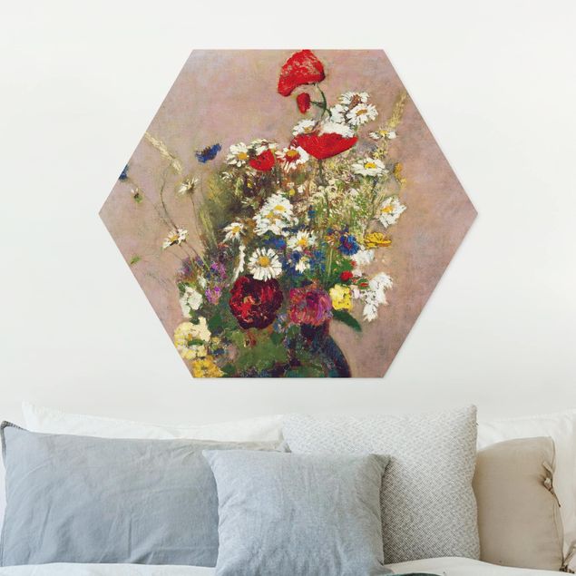 Riproduzioni di Odilon Redon Odilon Redon - Vaso di fiori con papaveri