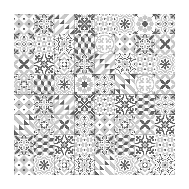 Tappeto salotto moderno grigio Mix di piastrelle geometriche Grigio