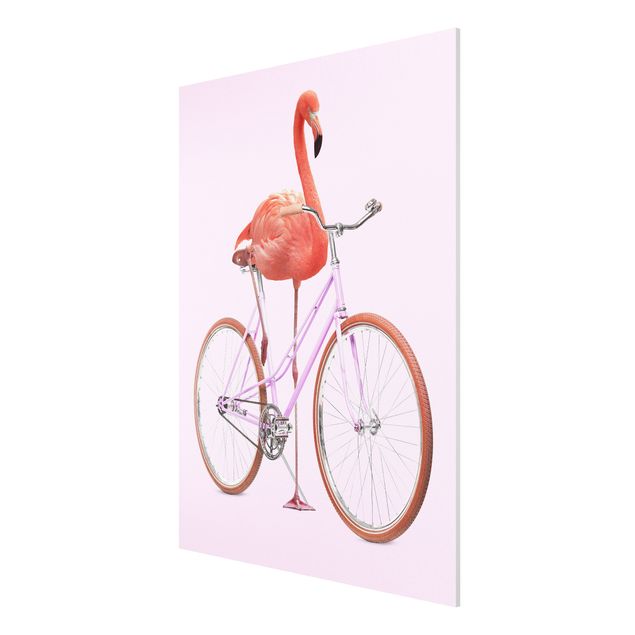 Stampa su Forex - Flamingo con la bicicletta - Verticale 4:3