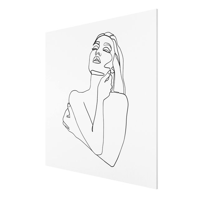Stampa su Forex - Line Art Torso della donna Bianco e nero - Quadrato 1:1