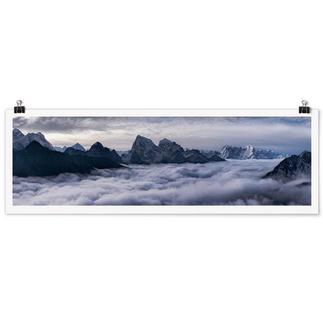 Poster - Mare di nubi In Himalaya - Panorama formato orizzontale