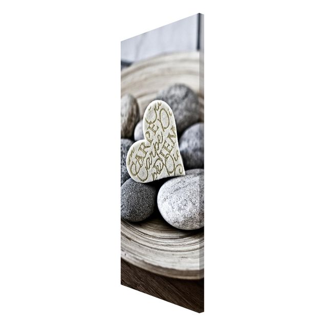 Lavagna magnetica - Carpe Diem di cuore con pietre - Panorama formato verticale