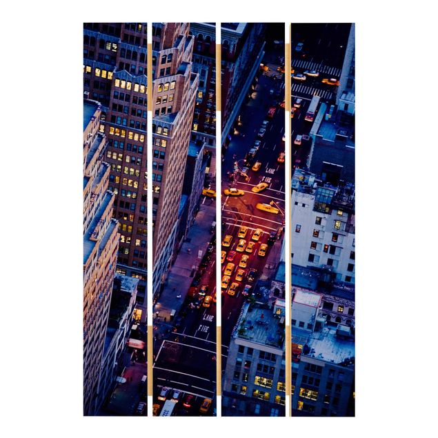 Stampa su legno - Manhattan Taxi Lights - Verticale 3:2