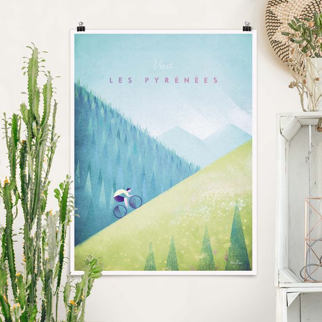 Poster illustrazioni Poster di viaggio - I Pirenei