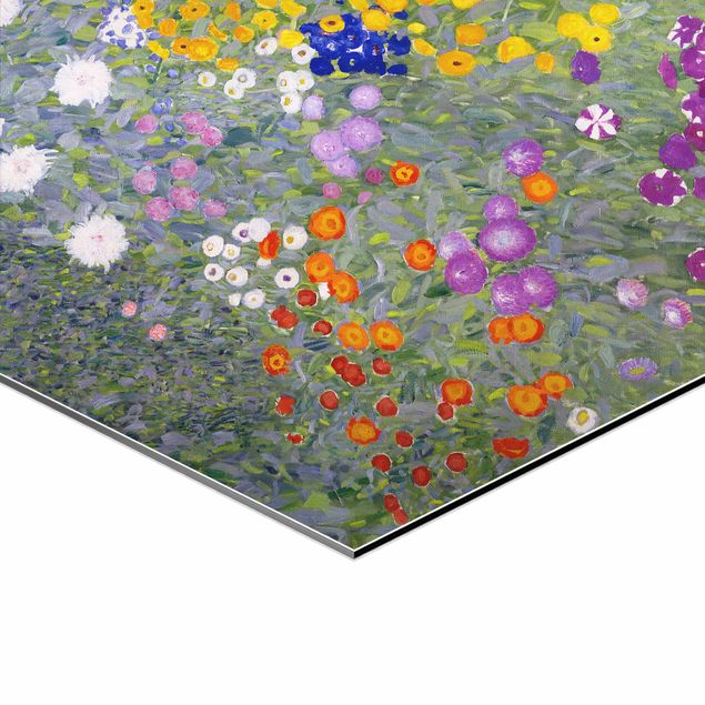 Esagono in Alluminio Dibond - Gustav Klimt - In The Garden