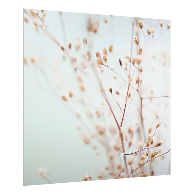 Paraschizzi in vetro - Gemme pastello su ramo di fiori selvatici - Quadrato 1:1