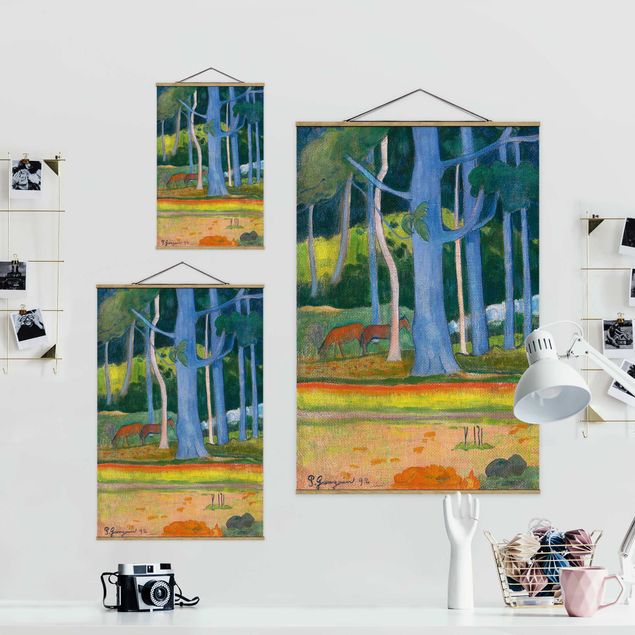 Foto su tessuto da parete con bastone - Paul Gauguin - Paesaggio Foresta - Verticale 3:2
