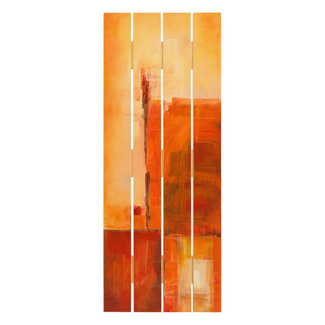 Stampa su legno - Petra Schüßler - Abstract Orange Brown - Verticale 5:2