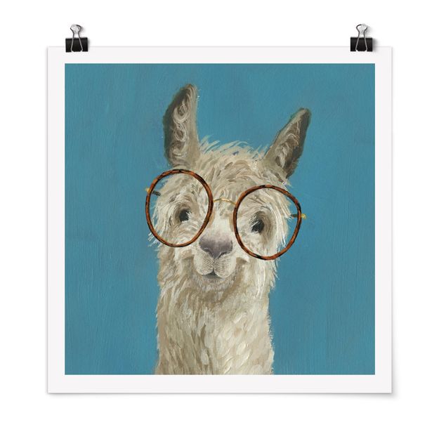 Poster illustrazioni Lama con occhiali I