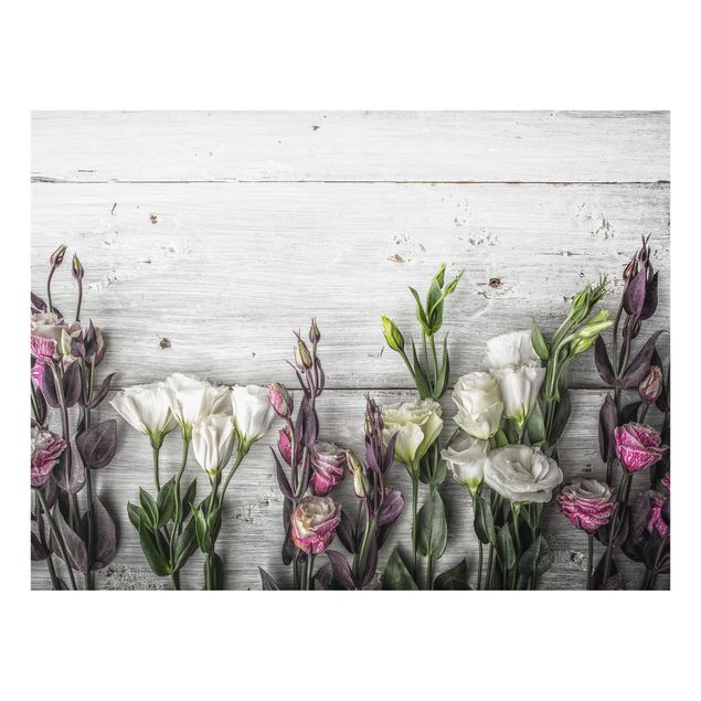 Paraschizzi in vetro - Tulip Rose Shabby Wood Look