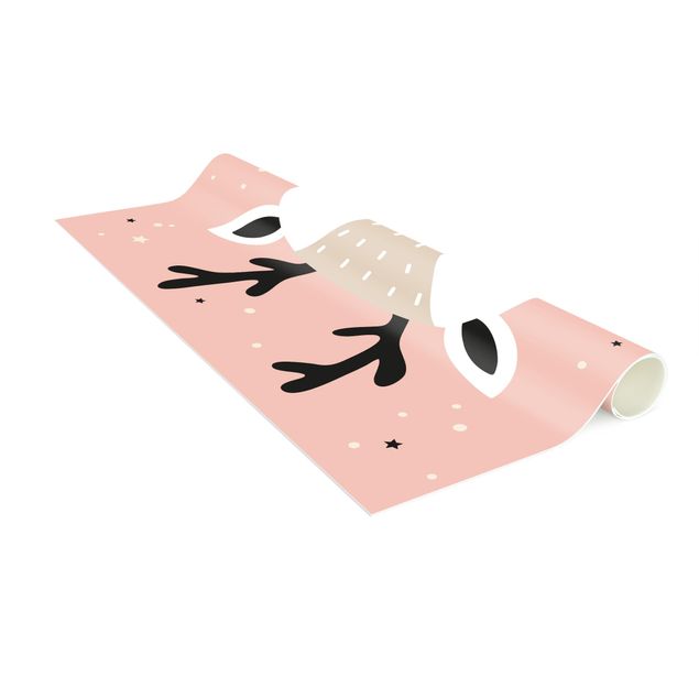 Tappeto bagno rosa Cervo felice