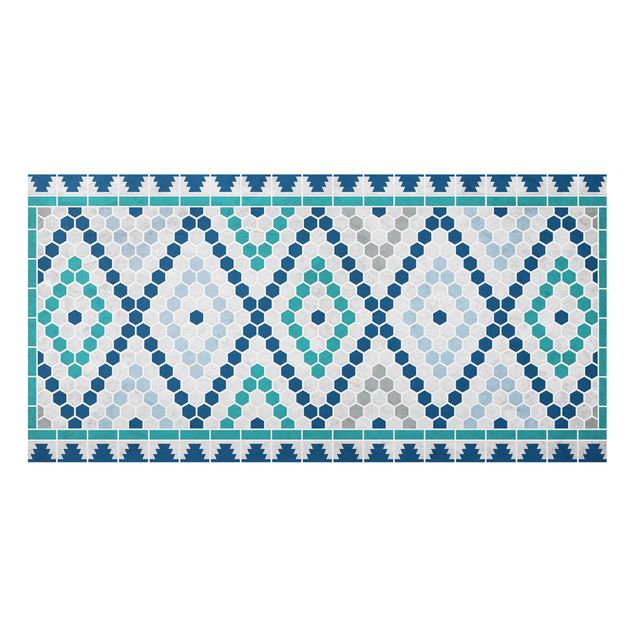 Paraschizzi in vetro - Moroccan tile pattern turquoise blue