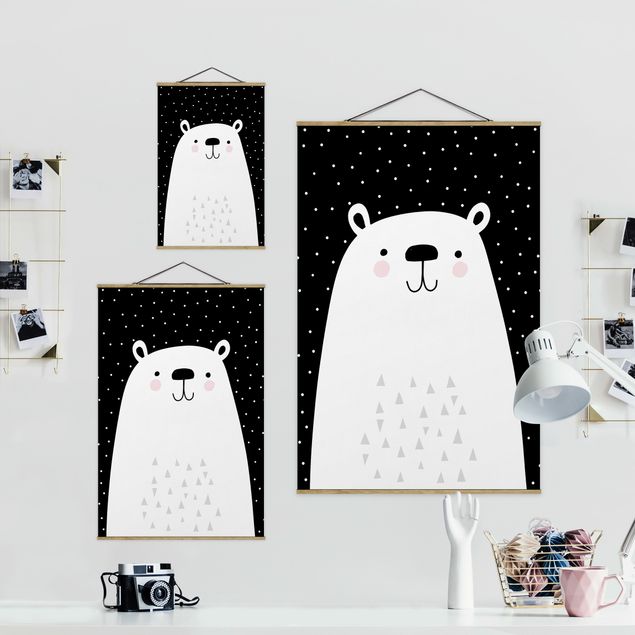 Foto su tessuto da parete con bastone - Zoo con i modelli - Polar Bear - Verticale 3:2