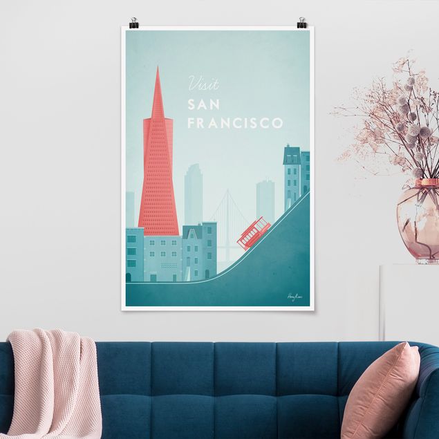Poster illustrazioni Poster di viaggio - San Francisco