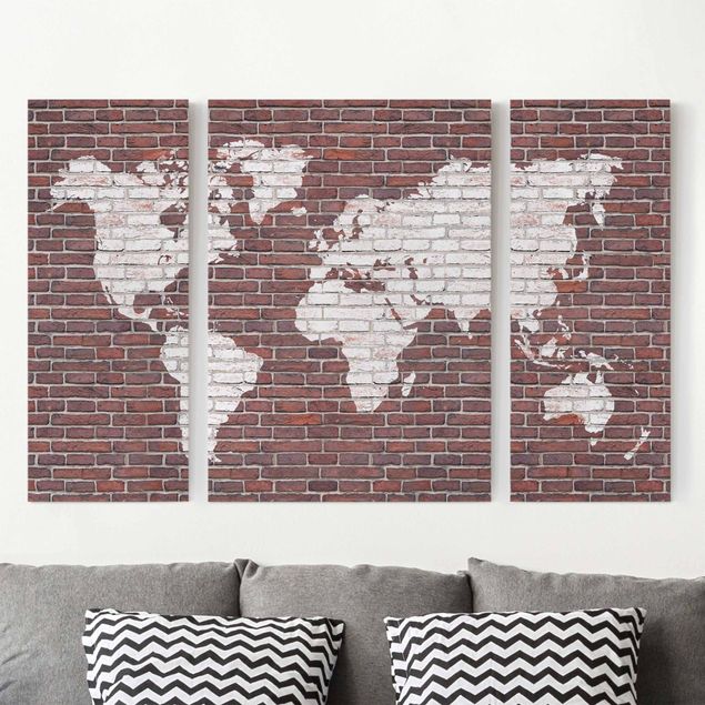 Tele mappamondo Mappa del mondo in mattoni