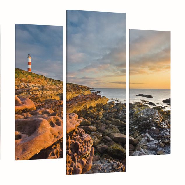 Quadri moderni per soggiorno Faro di Tarbat Ness e tramonto sull'oceano