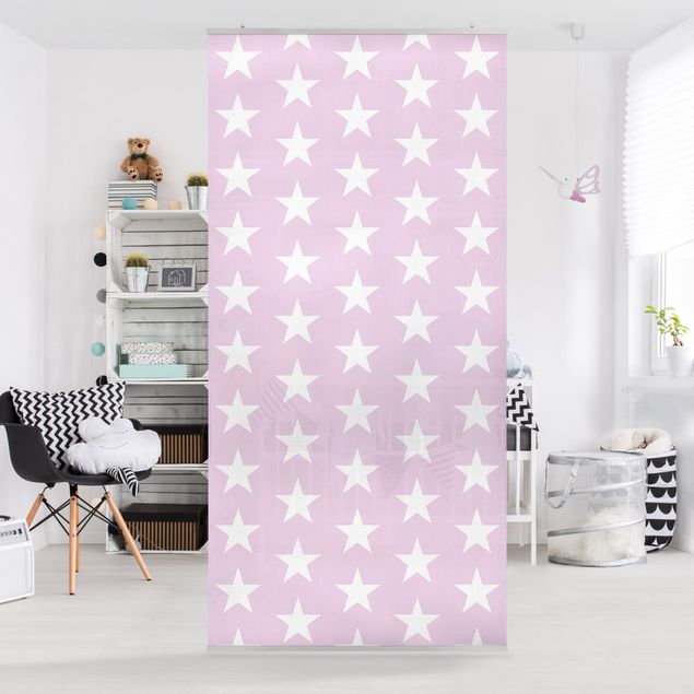 Tenda a pannello White Stars on Pink 250x120cm