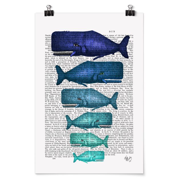 Poster - Lettura di animali - Famiglia Whale - Verticale 3:2