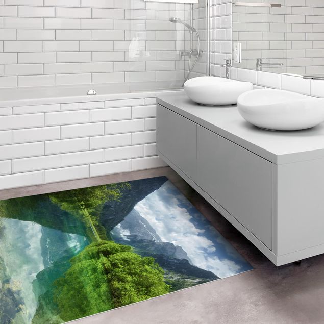 Tappeti moderni soggiorno Lago di montagna con riflessi d'acqua
