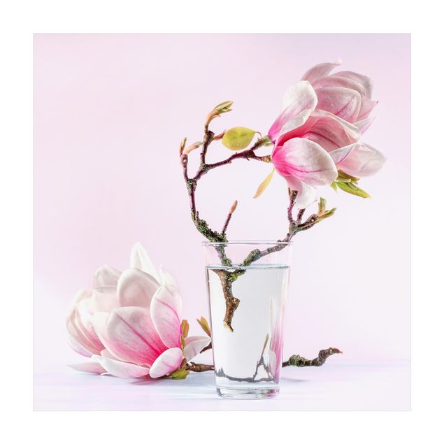 Tappeti bianchi Magnolia in un bicchiere