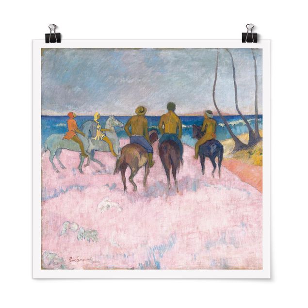 Poster - Paul Gauguin - Rider At The Beach - Quadrato 1:1
