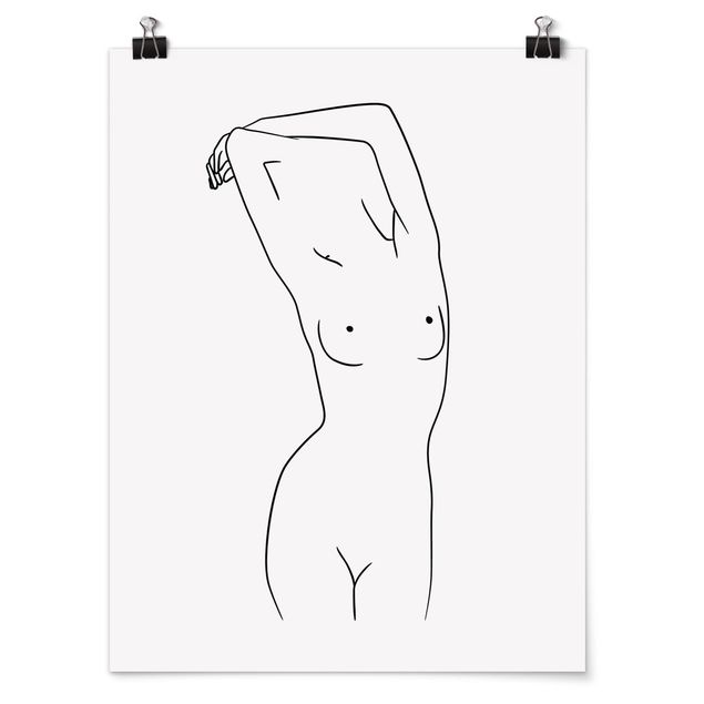 Poster - Line Art Nudo Bianco e nero - Verticale 4:3