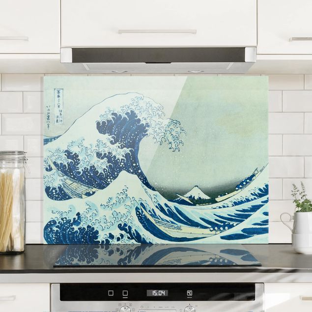 paraschizzi cucina vetro magnetico Katsushika Hokusai - La grande onda di Kanagawa