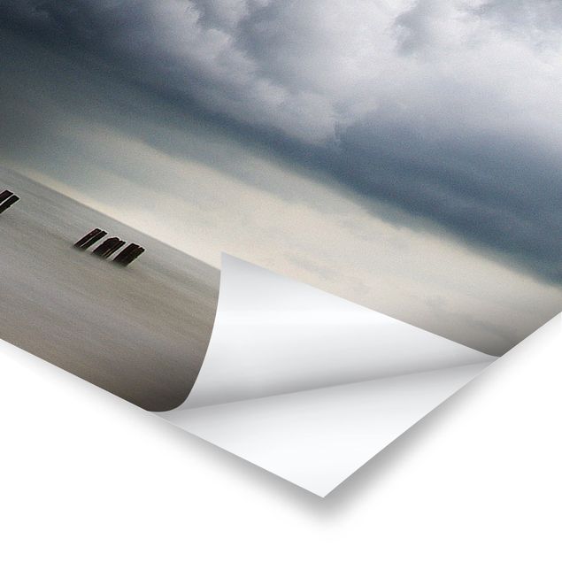Poster - Tempesta nuvole sopra il Mar Baltico - Panorama formato orizzontale
