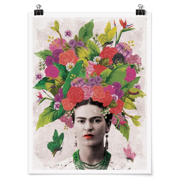 Poster - Frida Kahlo - Fiore Ritratto - Verticale 4:3