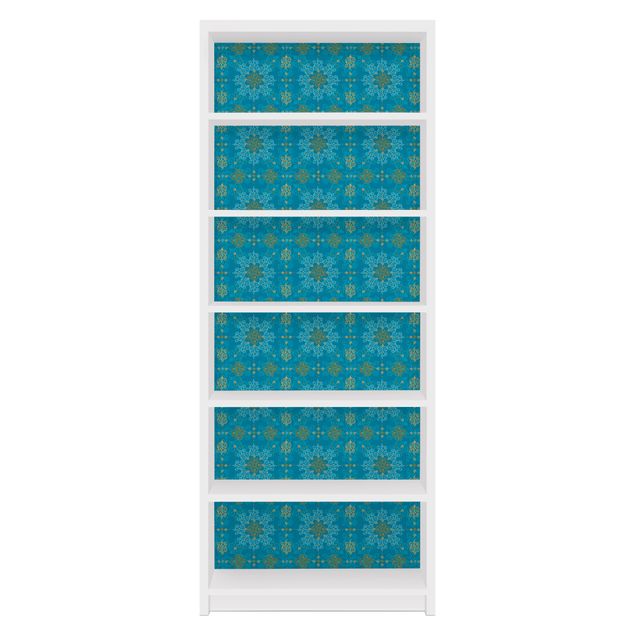 Carta adesiva per mobili IKEA - Billy Libreria - Oriental Ornament Turquoise